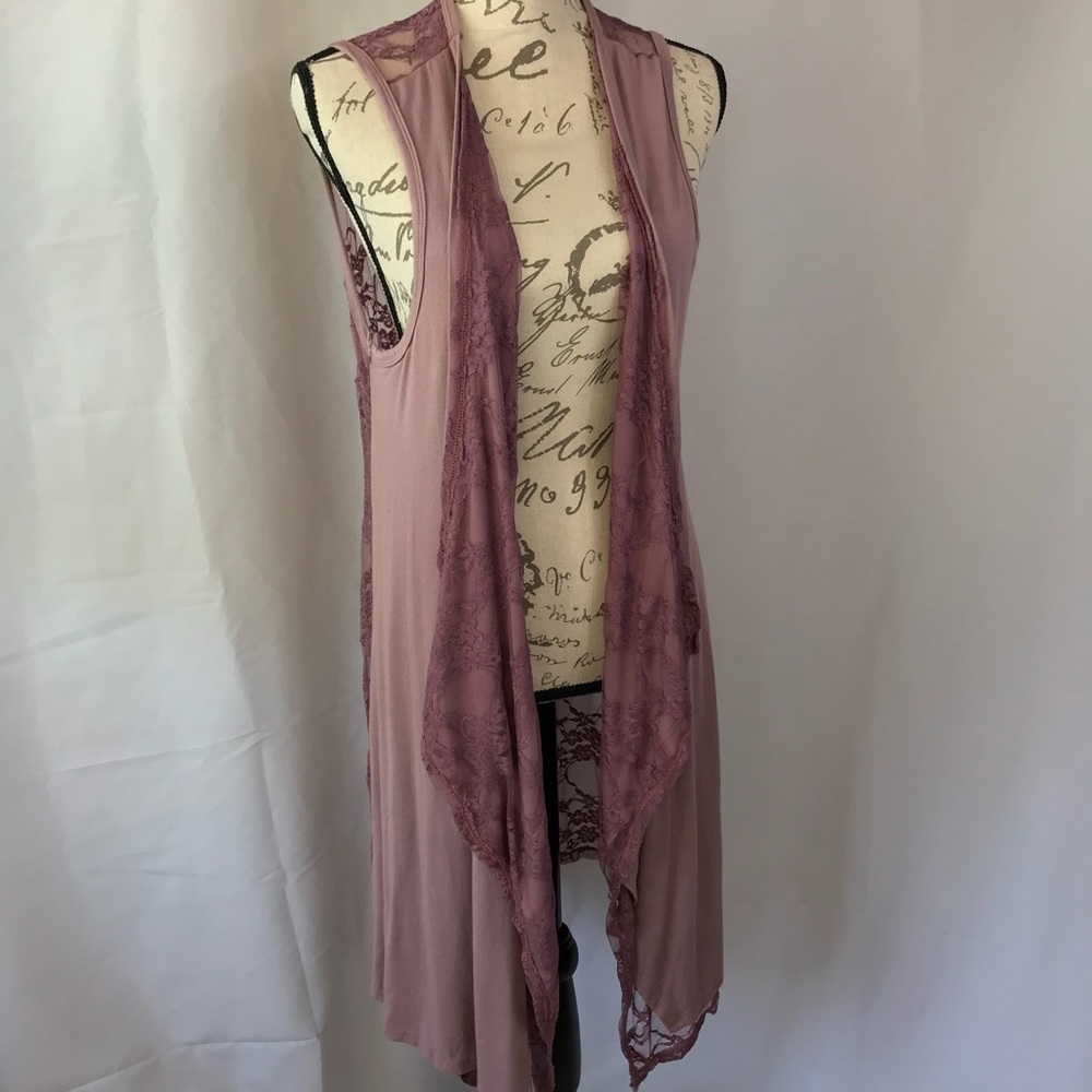 Dusty Mauve Lace and Knit Kimono XL DYT Type 2